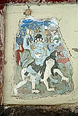 Ladakh - Hemis gompa, painted panels of the lower portico 